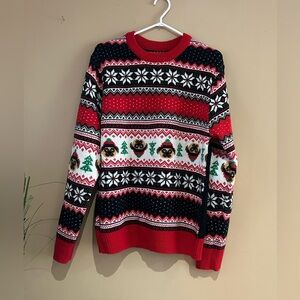 Urban Heritage Red and Black Festive Sweater